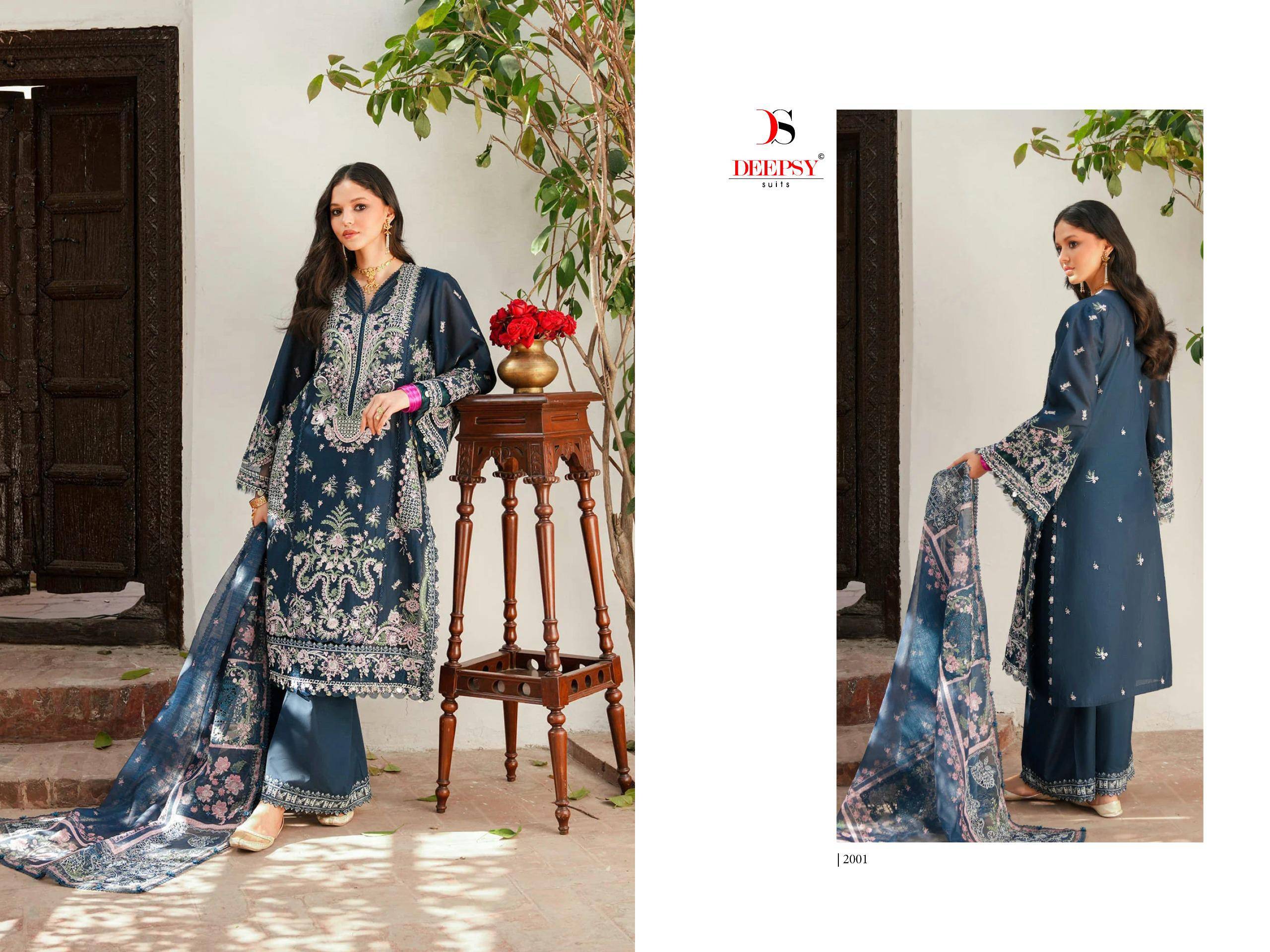 ELAF  Premium-5 Luxury Lawn by DEEPSY SUITS 2001 TO 2006 SERIES Pakistani Stylish Embroidered Pure Cotton Dresses At Wholesale Price